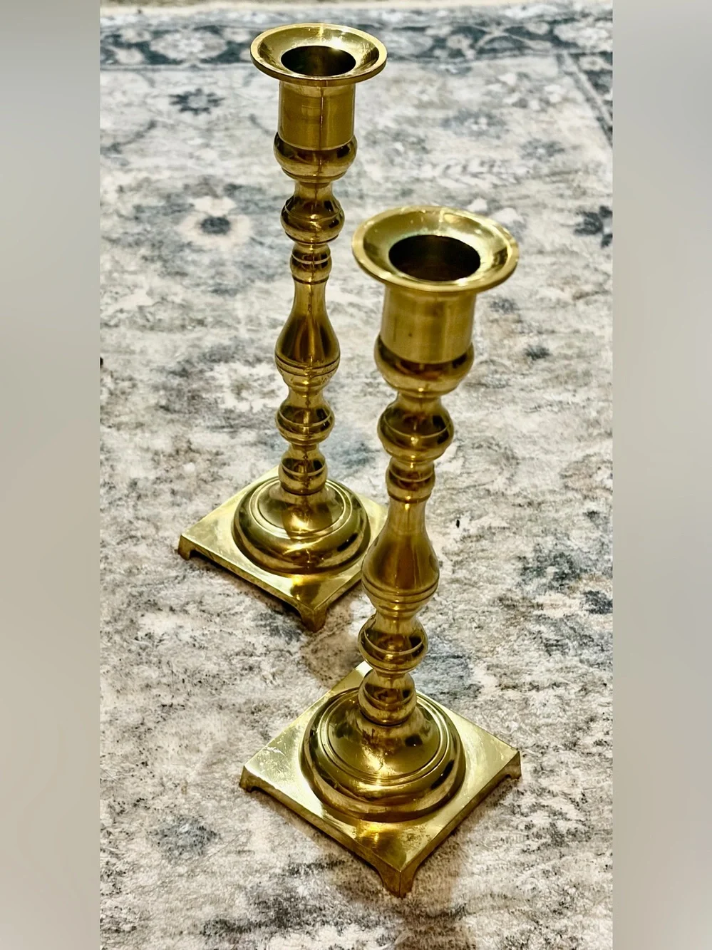 Polished Brass Candlestick Pair (2) - Home Decor